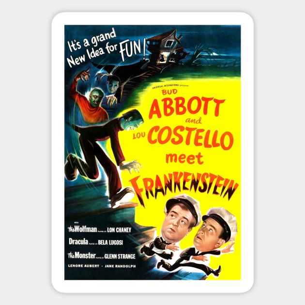 Abbott And Costello Meet Frankenstein Sticker by Scum & Villainy